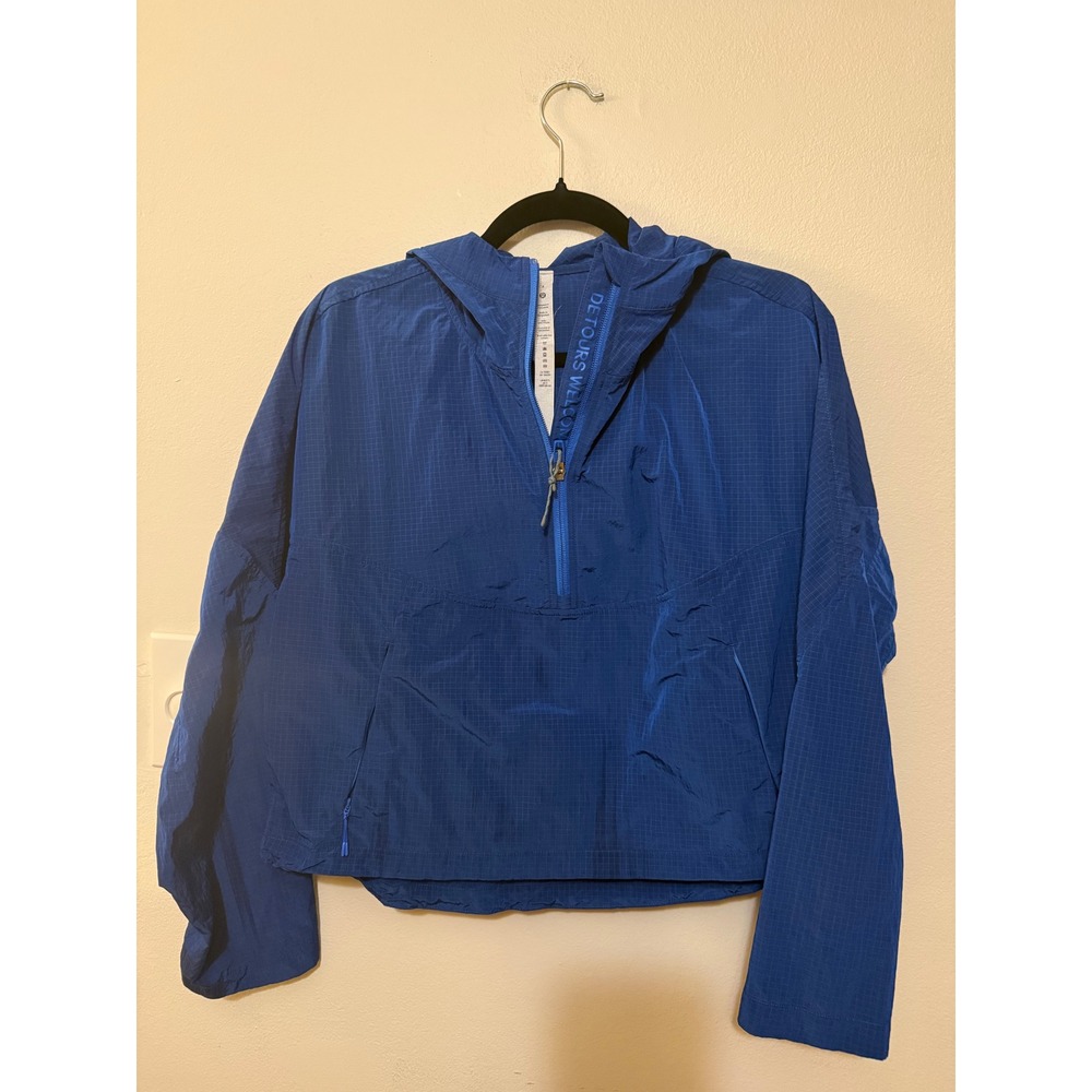 Lululemon Ripstop Halfzip Hiking Pullover Size 4 $168 MSRP Blazer Blue Tone